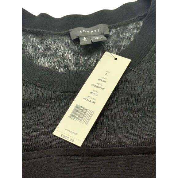 Theory Revolve NWT Enchanted Ofenia Sweater Black Linen Viscose Timeless Size L - Picture 7 of 10